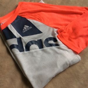 Light Long Sleeve Adidas Baseball Style Tee